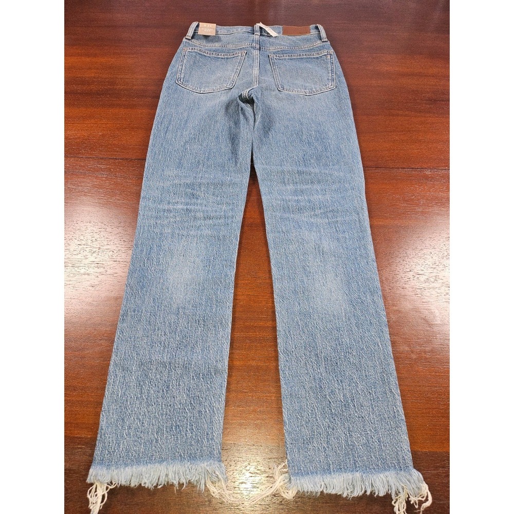 Madewell Perfect Vintage Jeans Women 24 Blue Raw Hem High Rise Straight Leg